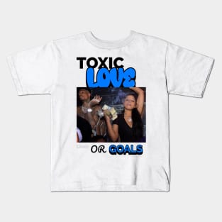 TOXIC LOVE or Goals Blueface & Chrissean Rock Valentine Day Kids T-Shirt